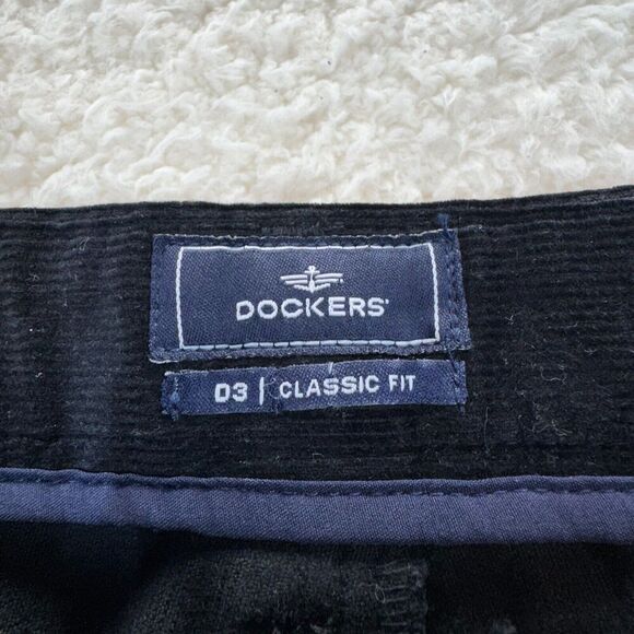 Dockers D3 Classic Fit Dress Corduroy Pants Men 36x32 Black Flat Front Business - Picture 4 of 9